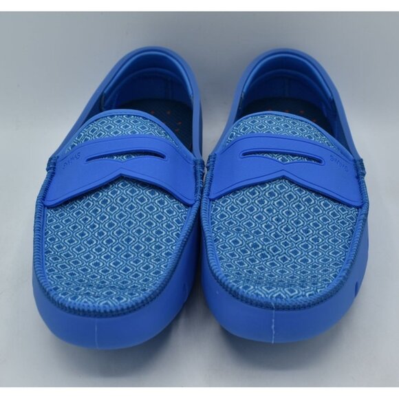 SWIMS Mens Size 14 Sail Blue Printed Penny Slip On Loafers Shoes main image 8